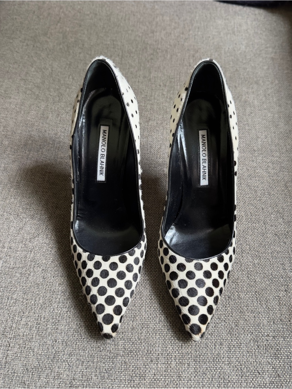 Manolo Blahnik polkadot pony hair heels - Picture 2 of 7